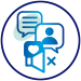 6F Social pages and email lists sit silent icon