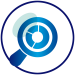6F market research and analysis icon
